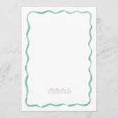 Whimsical Mintgroene Witte Golvende Frame Bruiloft Menu (Achterkant)