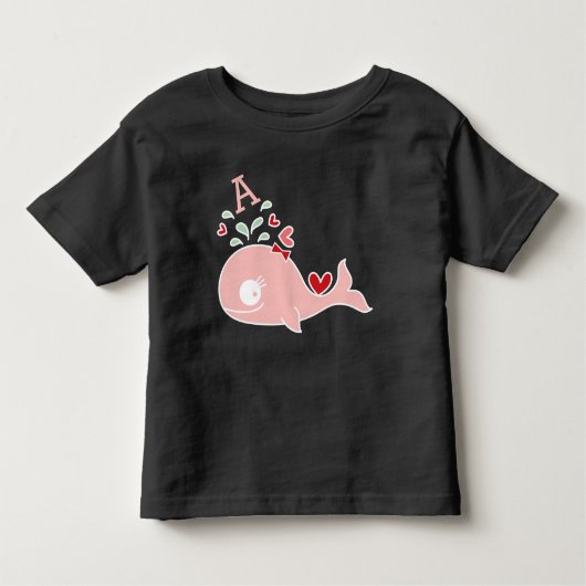 Whimsical Miss Pink Whale Bow Monogram Baby Meisje Kinder Shirts (Voorkant)