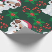 Whimsical Mistletoe en Puppies Cadeaupapier (Hoek)
