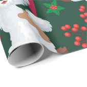 Whimsical Mistletoe en Puppies Cadeaupapier (Rol Hoek)