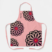 Whimsical mod bloemen in roze tinten aangepaste te schort (Voorkant)