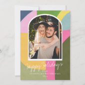 Whimsical Modern Abstract Art Photo Holiday Kaart (Voorkant)