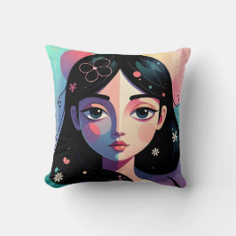 Whimsical Modern Art Throw Pillow Kussen