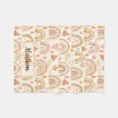 Whimsical Modern Boho Rainbow Pattern Name Baby Fleece Deken (Voorkant (Horizontaal))