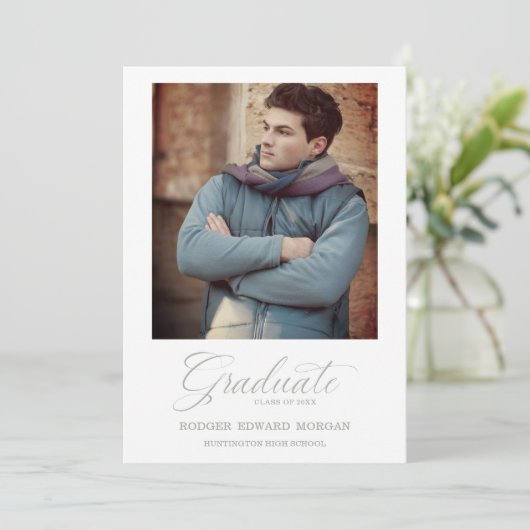 Whimsical Modern Calligraphy Photo Graduation (Staand voorkant)