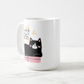 Whimsical Modern Cat Mom Fun Typografie Koffiemok (Voorkant links)