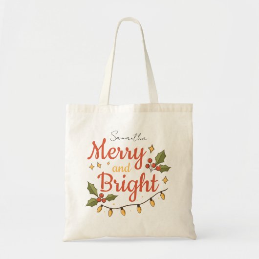 Whimsical Modern Christmas Holiday Tote Bag (Voorkant)