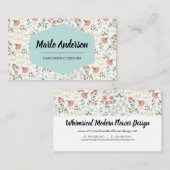 Whimsical Modern Flower Visitekaartje (Voorkant / Achterkant)