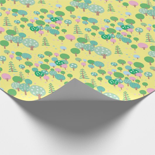 Whimsical Modern Forest Cadeaupapier (Hoek)