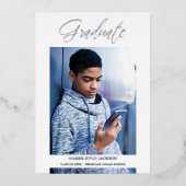 Whimsical Modern Graduation Calligraphy Photo Folie Uitnodiging (Voorkant)