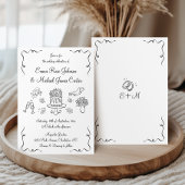 Whimsical Modern Hand getrokken bruiloft Kaart