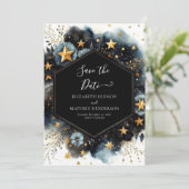 Whimsical Modern Hemelse Huwelijk Save The Date (Staand voorkant)