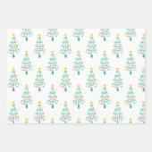 Whimsical Modern kerstboomset 3 Inpakpapier Vel (Voorkant)