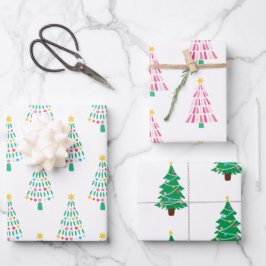 Whimsical Modern kerstboomset 3 Inpakpapier Vel