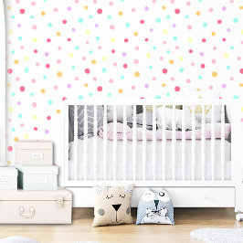 Whimsical Modern Kleurrijk Paarse Polka Dot Patter Behang