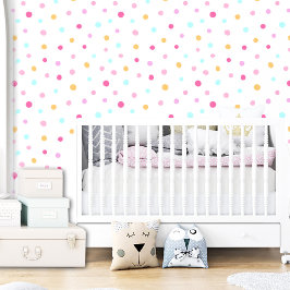 Whimsical Modern Kleurrijk Roze Polka Dot Patroon Behang