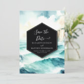 Whimsical Modern Nautisch Huwelijk Save The Date (Staand voorkant)