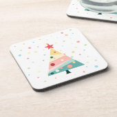 Whimsical Modern Pastel Polka Dot Christmas Bier Onderzetter (Linkerzijde)