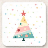 Whimsical Modern Pastel Polka Dot Christmas Bier Onderzetter (Voorkant)