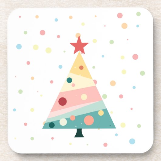 Whimsical Modern Pastel Polka Dot Christmas Bier Onderzetter (Voorkant)
