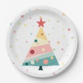 Whimsical Modern Pastel Polka Dot Christmas Papieren Bordje (Voorkant)