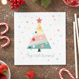 Whimsical Modern Pastel Polka Dot Christmas Servet