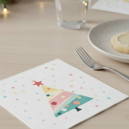 Whimsical Modern Pastel Polka Dot Christmas Servet