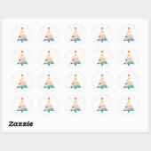 Whimsical Modern Pastel Polka Dot Kerstboom Ronde Sticker (Vel)