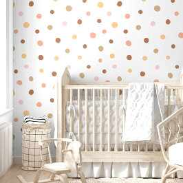 Whimsical Modern Pastel Roze Polka Dot Patroon Behang