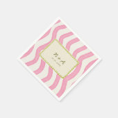 Whimsical Modern Roze & Groen Huwelijk Servet (Hoek)