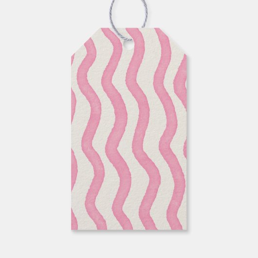 Whimsical Modern Roze & Groen Huwelijksgunst Label Cadeaulabel (Achterkant)