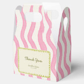 Whimsical Modern Roze & Groen Wedding Favoriete Bo Bedankdoosjes (Geopend)