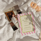 Whimsical Modern Roze & Groene bruiloft uitnodigin Kaart