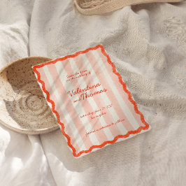 Whimsical Modern Roze & Rode bruiloft Bewaar de da Kaart