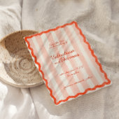 Whimsical Modern Roze & Rode bruiloft Bewaar de da Kaart