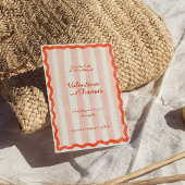 Whimsical Modern Roze & Rode bruiloft Bewaar de da Kaart