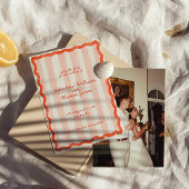 Whimsical Modern Roze & Rode bruiloft Bewaar de da Kaart