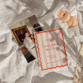 Whimsical Modern Roze & Rode bruiloft Bewaar de da Kaart