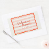 Whimsical Modern Roze & Rode bruiloft Rechthoekige Sticker (Envelop)