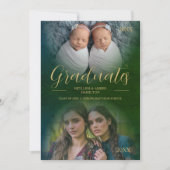 Whimsical Modern Script 2 Foto's zijn tweelingen Kaart (Voorkant)