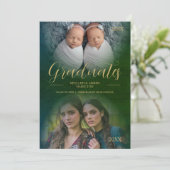 Whimsical Modern Script 2 Foto's zijn tweelingen Kaart (Staand voorkant)