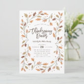 Whimsical Modern Thanksgiving Dinner Party Kaart (Staand voorkant)