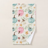Whimsical Modern waterverf herfst pompoen geblader Bad Handdoek (Handdoek)