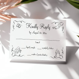 Whimsical Modern Wedding RSVP Kaartje