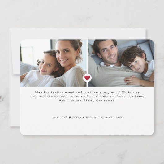 Whimsical Modern Winter Greenery 3 Foto Feestdagenkaart (Achterkant)