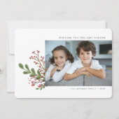 Whimsical Modern Winter Greenery 3 Foto Feestdagenkaart (Voorkant)