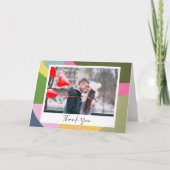 Whimsical Moderne Abstracte Kunst Foto Bruiloft Bedankkaart (Voorkant)