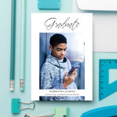 Whimsical Moderne Afstuderen Calligraphy Foto Kaart