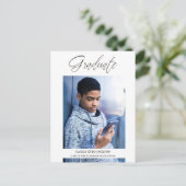 Whimsical Moderne Afstuderen Calligraphy Photo Briefkaart (Staand voorkant)