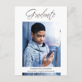 Whimsical Moderne Afstuderen Calligraphy Photo Briefkaart (Voorkant)